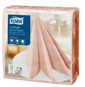 Tork LinStyle салфетки 39х39 коралловые